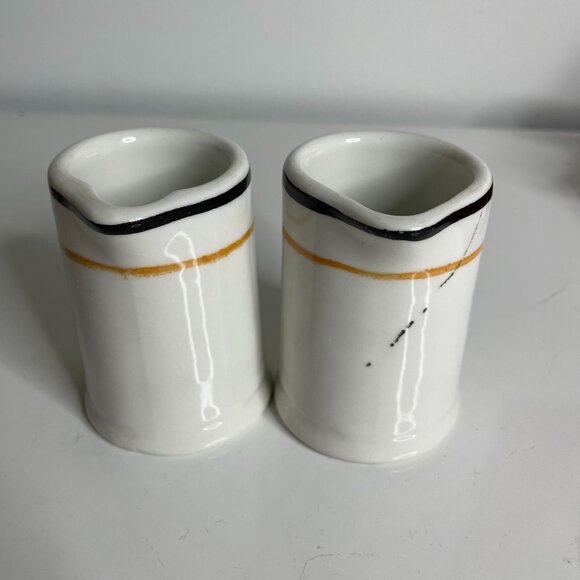 Vintage Sterling Restaurant Ware Creamer Syrup Stripes E Liverpool USA Vitrified - Picture 7 of 9